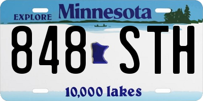 MN license plate 848STH