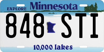 MN license plate 848STI