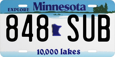 MN license plate 848SUB