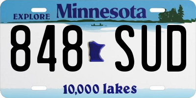 MN license plate 848SUD