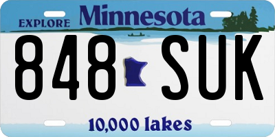 MN license plate 848SUK