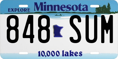 MN license plate 848SUM
