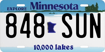 MN license plate 848SUN