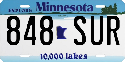 MN license plate 848SUR