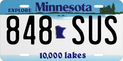 MN license plate 848SUS