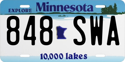 MN license plate 848SWA