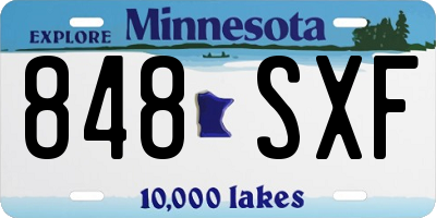 MN license plate 848SXF