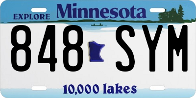 MN license plate 848SYM