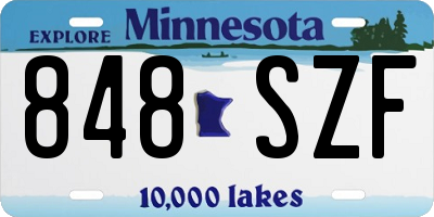 MN license plate 848SZF