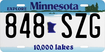 MN license plate 848SZG