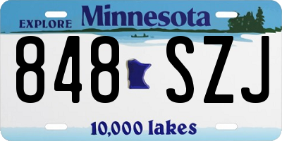 MN license plate 848SZJ
