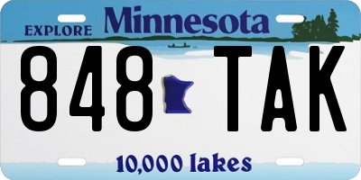 MN license plate 848TAK