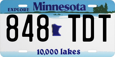 MN license plate 848TDT