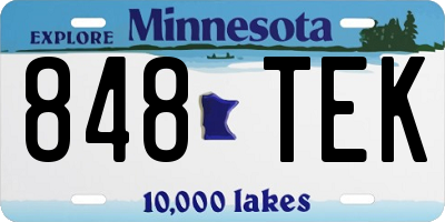 MN license plate 848TEK