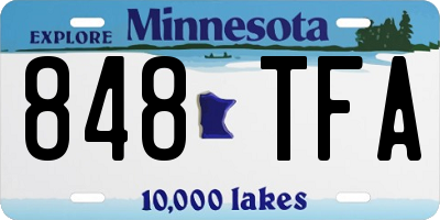 MN license plate 848TFA