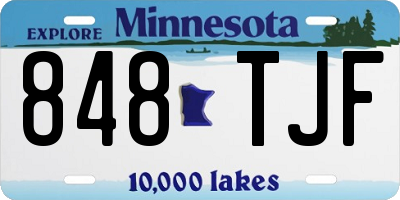 MN license plate 848TJF