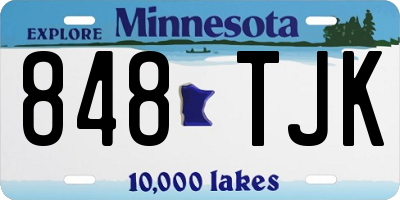 MN license plate 848TJK