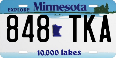 MN license plate 848TKA
