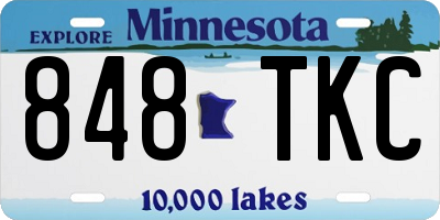 MN license plate 848TKC