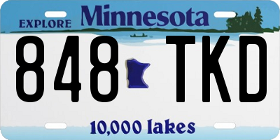 MN license plate 848TKD