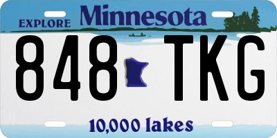 MN license plate 848TKG
