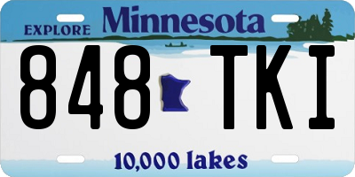 MN license plate 848TKI