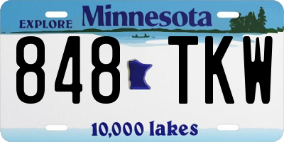 MN license plate 848TKW