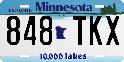 MN license plate 848TKX