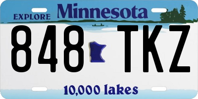 MN license plate 848TKZ