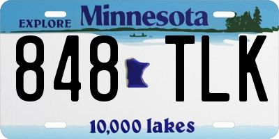 MN license plate 848TLK