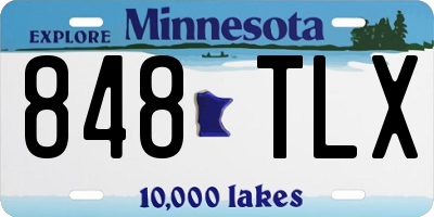 MN license plate 848TLX