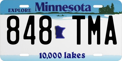 MN license plate 848TMA