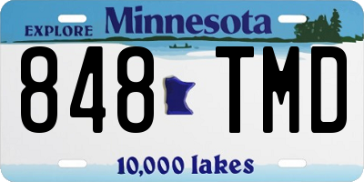 MN license plate 848TMD