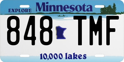 MN license plate 848TMF