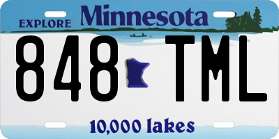 MN license plate 848TML