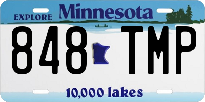 MN license plate 848TMP