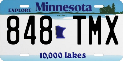 MN license plate 848TMX
