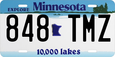 MN license plate 848TMZ