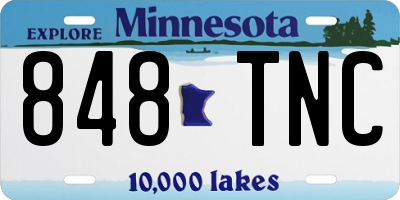 MN license plate 848TNC