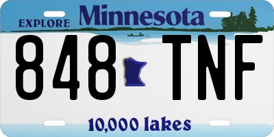 MN license plate 848TNF