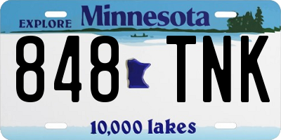 MN license plate 848TNK
