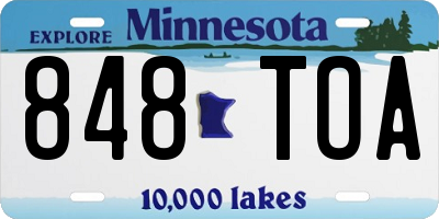 MN license plate 848TOA