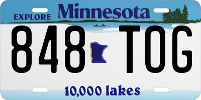 MN license plate 848TOG