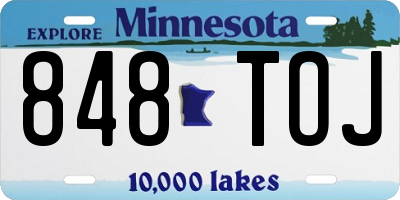 MN license plate 848TOJ