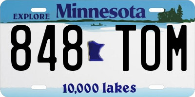 MN license plate 848TOM