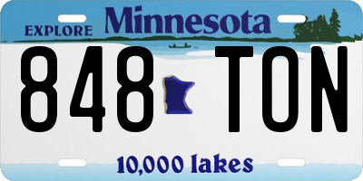 MN license plate 848TON