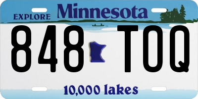 MN license plate 848TOQ