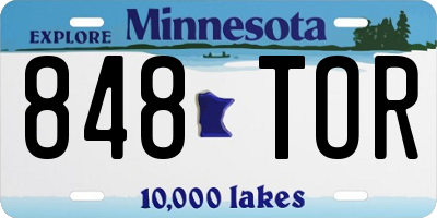 MN license plate 848TOR