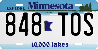 MN license plate 848TOS