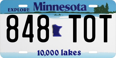MN license plate 848TOT